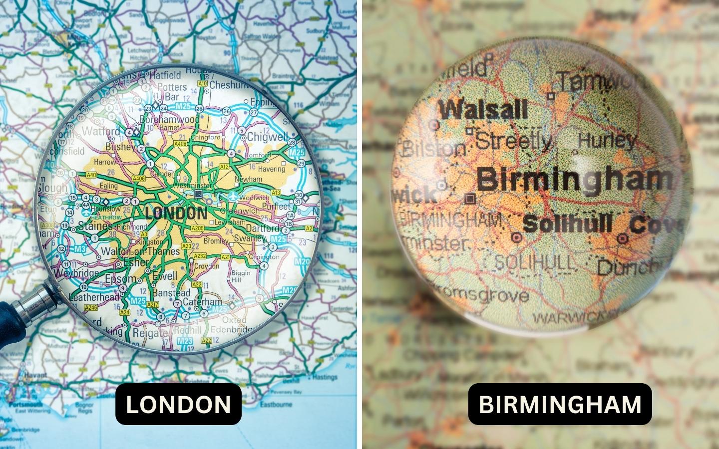 Location Of London Vs Birmingham